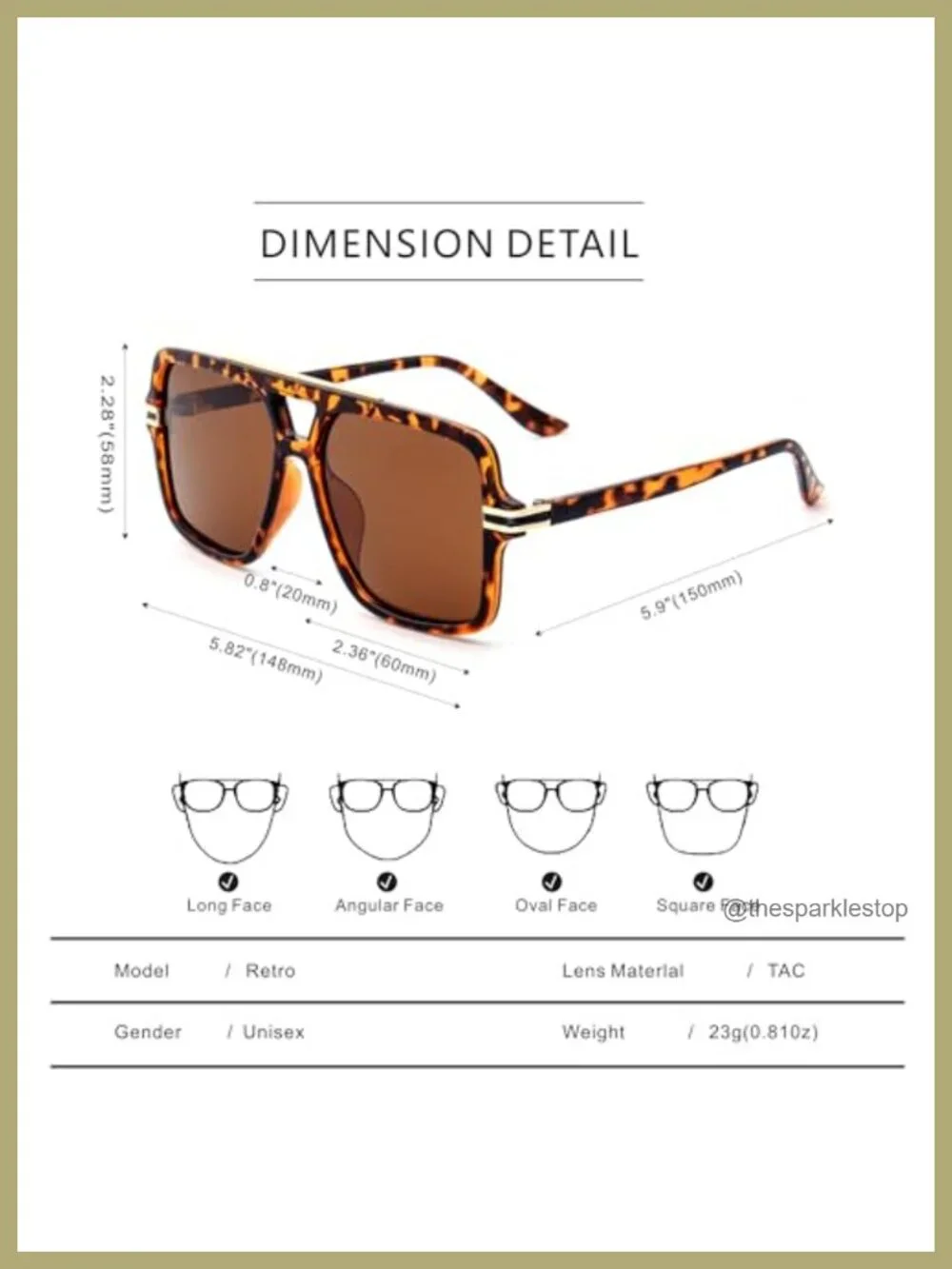 Polarized Oversized Aviator Sunglasses UV400 Protection Women's Fashion Shades